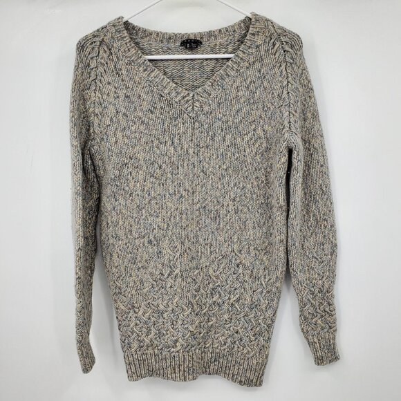 Theory Wool and Cashmere V Neck Long Sleeve Pullover Sweater Top Medium - Picture 1 of 12